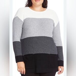 Vince Camuto Long Sleeve Waffle Knit Scoop Neck Oversized Sweater XL